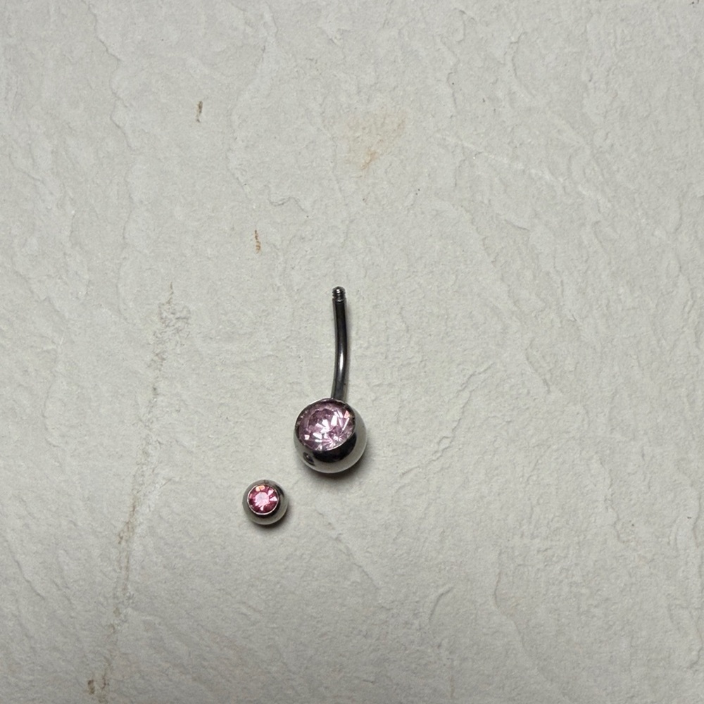 Pink Gem Belly Button Ring